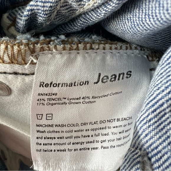 Reformation Dixie High Rise Shorts in Colorado Destroyed Size 24 - Picture 10 of 10